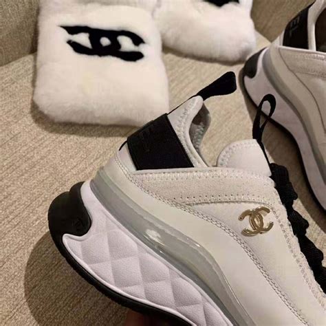 beige chanel sneakers|Chanel flat heel shoes.